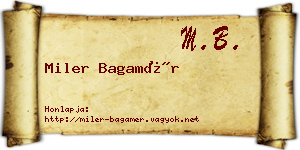 Miler Bagamér névjegykártya